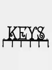 Черный ключница настенная KEYS, ключи, металлическая