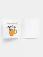 Прозрачный открытки новогодние "Хитрые котики", складные, миниатюрные, с пожеланиями к Новому Году