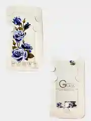 Голубой комплект защитного стекла для iPhone 5/5s, экран/ задняя крышка