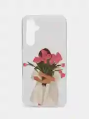 Кремовый чехол для Samsung Galaxy A54 / Самсунг Галакси А54, силиконовый, с рисунком