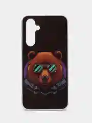 Тёмно-коричневый чехол для Samsung Galaxy A54 / Самсунг Галакси А54, силиконовый, с рисунком