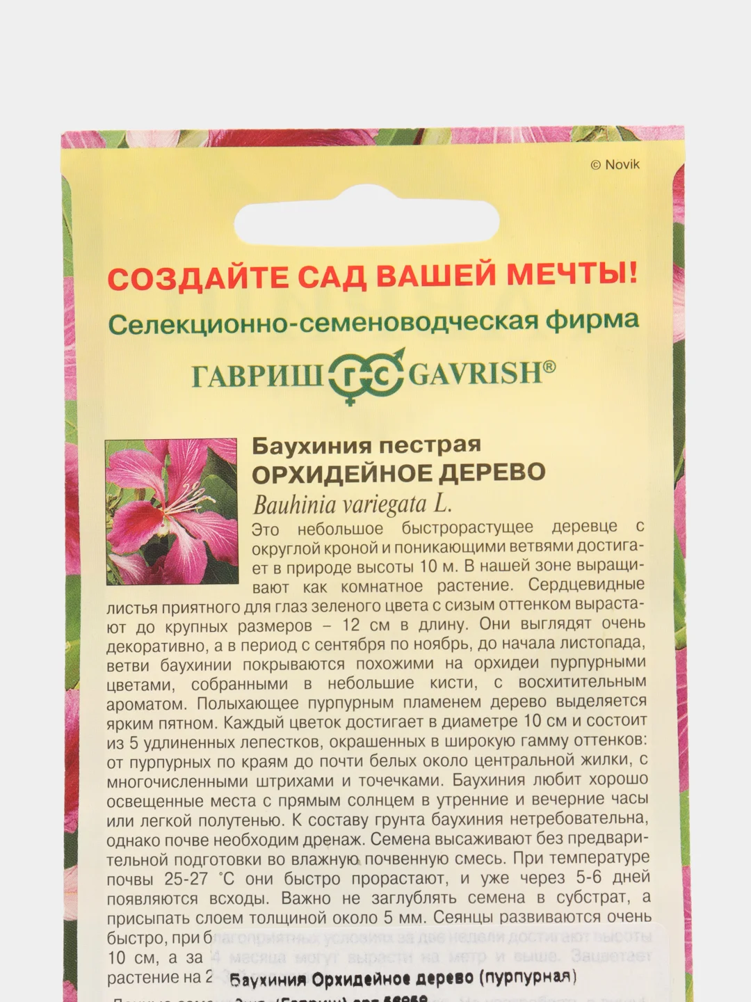 Баухиния Орхидейное дерево (пурпурная) 3 шт, (Гавриш)