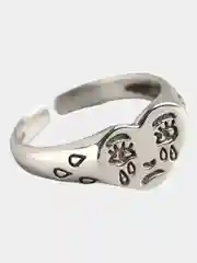 Серый металлик винтажные кольца