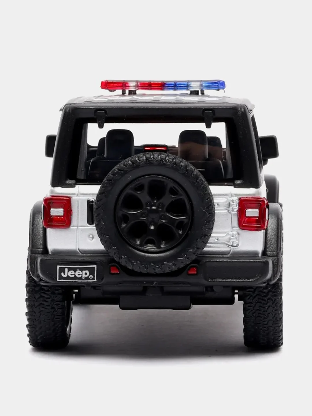 Белый металлическая машина Jeep Wrangler 2018 "Police", "Firefighter" KT5412DPR