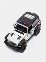 Белый металлическая машина Jeep Wrangler 2018 "Police", "Firefighter" KT5412DPR