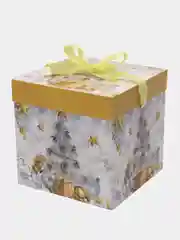 Желтый коробка подарочная Новый год складная