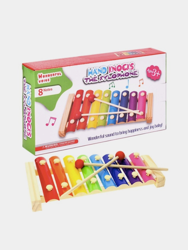 Детский металлофон (ксилофон), деревянный, 8 нот