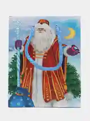 Аметистовый пакет подарочный, новогодний, ламинированный, картон с рисунком. S, MS, M, ML, L
