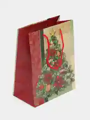 Зеленый пакет подарочный, новогодний, ламинированный, картон с рисунком. S, MS, M, ML, L
