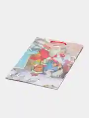 Золотой пакет подарочный, новогодний, ламинированный, картон с рисунком. S, MS, M, ML, L