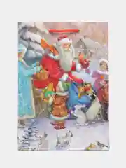 Золотой пакет подарочный, новогодний, ламинированный, картон с рисунком. S, MS, M, ML, L