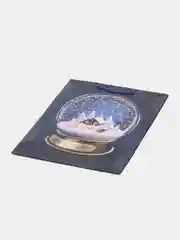 Кораллово-розовый пакет подарочный, новогодний, ламинированный, картон с рисунком. S, MS, M, ML, L