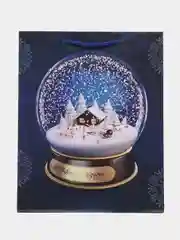 Кораллово-розовый пакет подарочный, новогодний, ламинированный, картон с рисунком. S, MS, M, ML, L