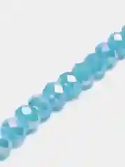 Бирюзовый бусины рондели стеклянные, граненые