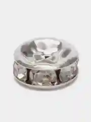 Серебряный бусины разделители со стразами, 8 мм