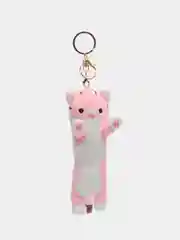 Розовый брелок для рюкзака, сумки, ключей "Кот-батон", мягкий