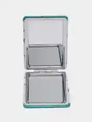 Бирюзовый карманное зеркало, косметическое, складное, с увеличением