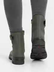 Зелёный хаки ботинки зимние женские Rieker