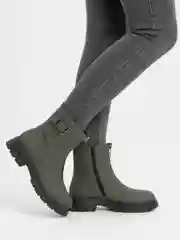 Зелёный хаки ботинки зимние женские Rieker