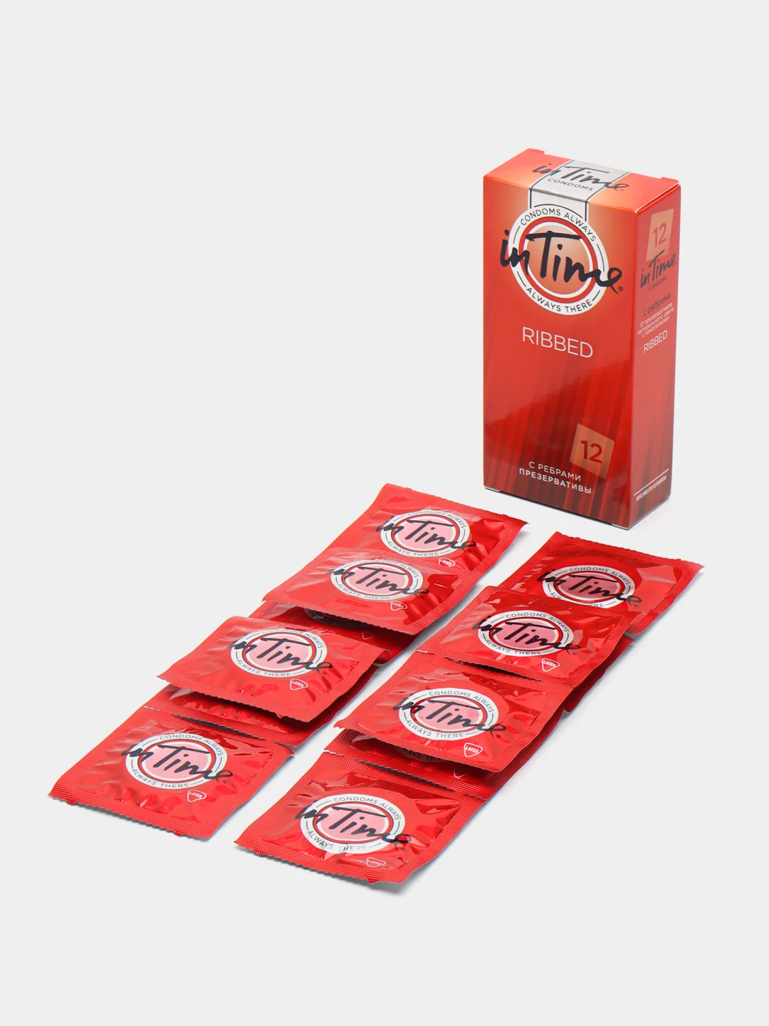 Презервативы in Time Ribbed с ребрами, 12 шт