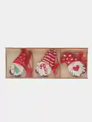 Белый деревянные елочные игрушки с символами Нового года, набор