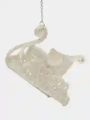 Серебряный елочная игрушка "Олень", "Лошадка", "Снежинка", "Башня"