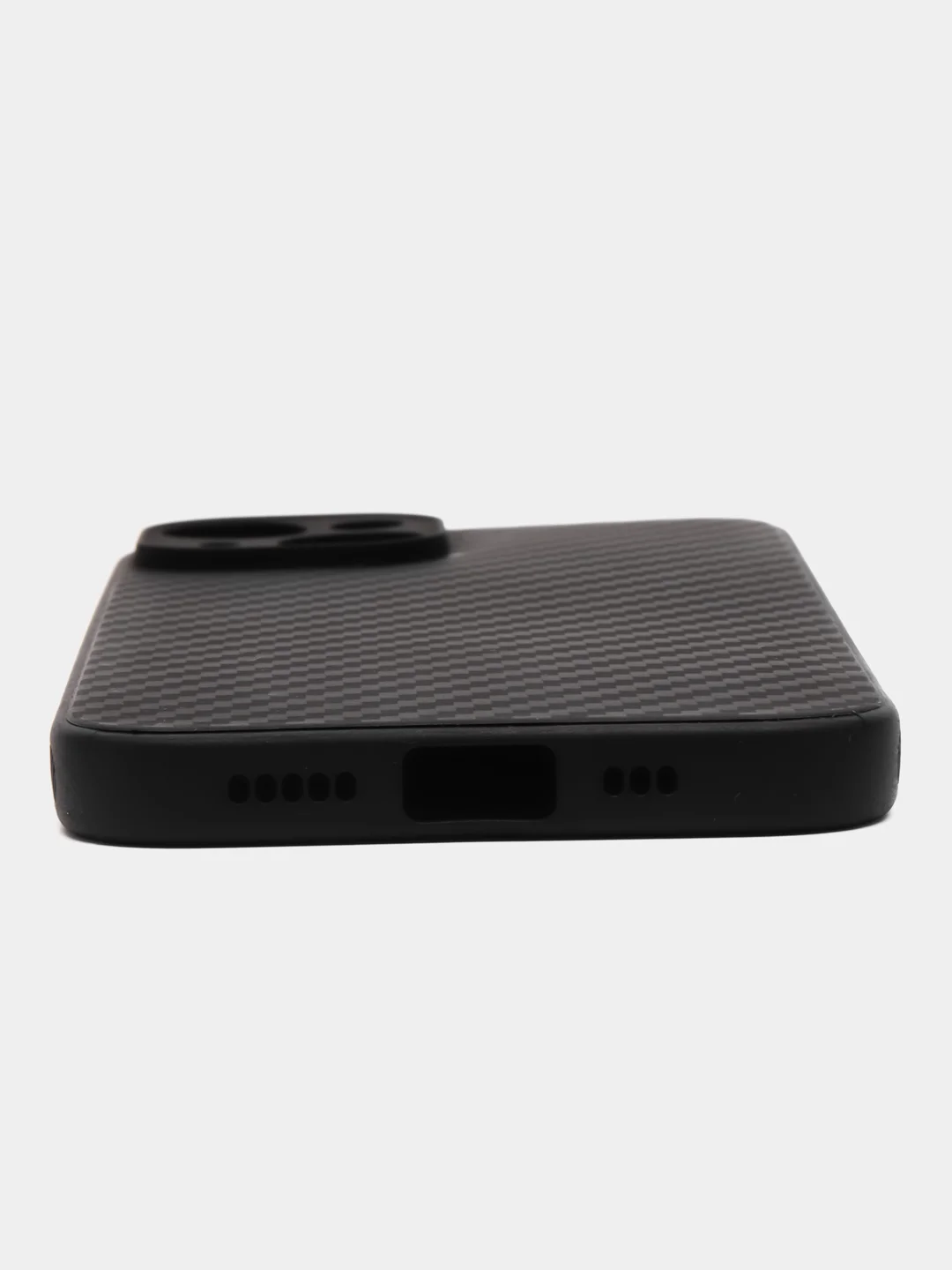 Черный чехол для iPhone 14 / 14 Pro / 14 Pro Max, силиконовый, под карбон