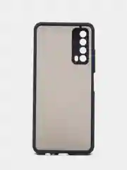 Темно-синий чехол Huawei P Smart 2021 / Хуавей П Смарт 2021, пластиковый, матовый, с цветными кнопками