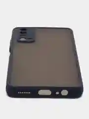Темно-синий чехол Huawei P Smart 2021 / Хуавей П Смарт 2021, пластиковый, матовый, с цветными кнопками