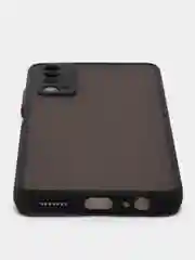 Черный чехол Huawei P Smart 2021 / Хуавей П Смарт 2021, пластиковый, матовый, с цветными кнопками