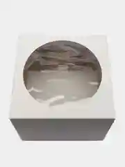 Белый коробка, упаковка для торта с круглым окном, белая, золото, синяя