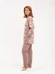 Бежевый меланж комплект женский, джемпер и брюки, Lilians