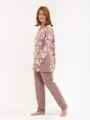 Бежевый меланж комплект женский, джемпер и брюки, Lilians