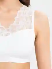 Белый женский топ, бюстгалтер, бесшовный, с V-образным вырезом