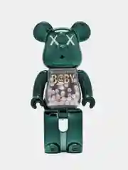 Зеленый подставка, держатель для телефона, попсокет "Мишка" Bearbrick, 15 цветов