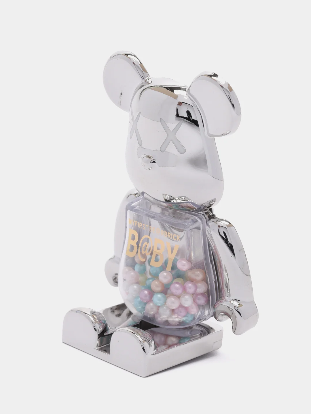 Серебряный подставка, держатель для телефона, попсокет "Мишка" Bearbrick, 15 цветов