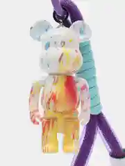 Пурпурный брелок Bearbrick для ключей, украшение для сумки, рюкзака