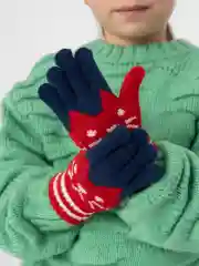 Красный перчатки детские для девочек и мальчиков, возраст 4-9 лет, весна, осень