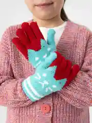 Бирюзовый перчатки детские для девочек и мальчиков, возраст 4-9 лет, весна, осень