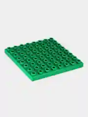 Зеленый строительная платформа для крупного конструктора типа Lego Duplo, пластина 12 х 12 см