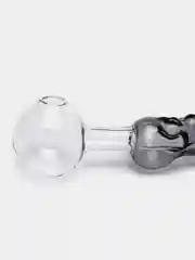 Серый курительная трубка, стеклянная черепушка, 14 см
