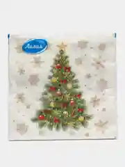 Зеленый салфетки новогодние бумажные, 2-хслойные, сервировочные