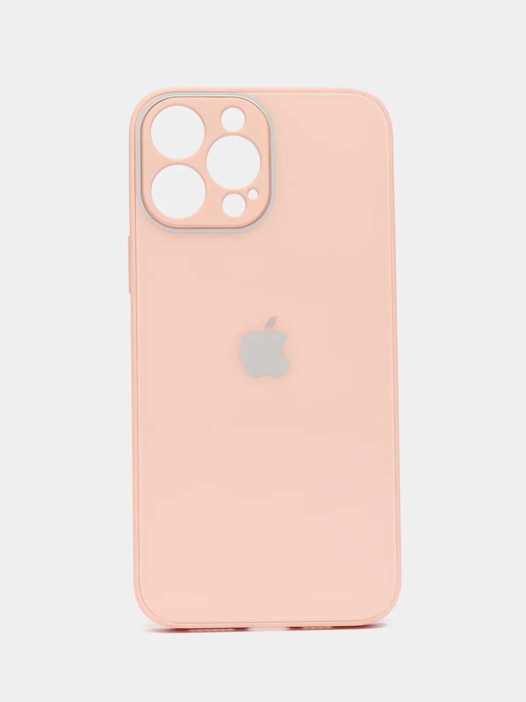 Бежевый противоударный чехол со стеклянной панелью iPhone 7/8/SE/XR/XS/11/12/13/14/15/Plus/Pro/Max
