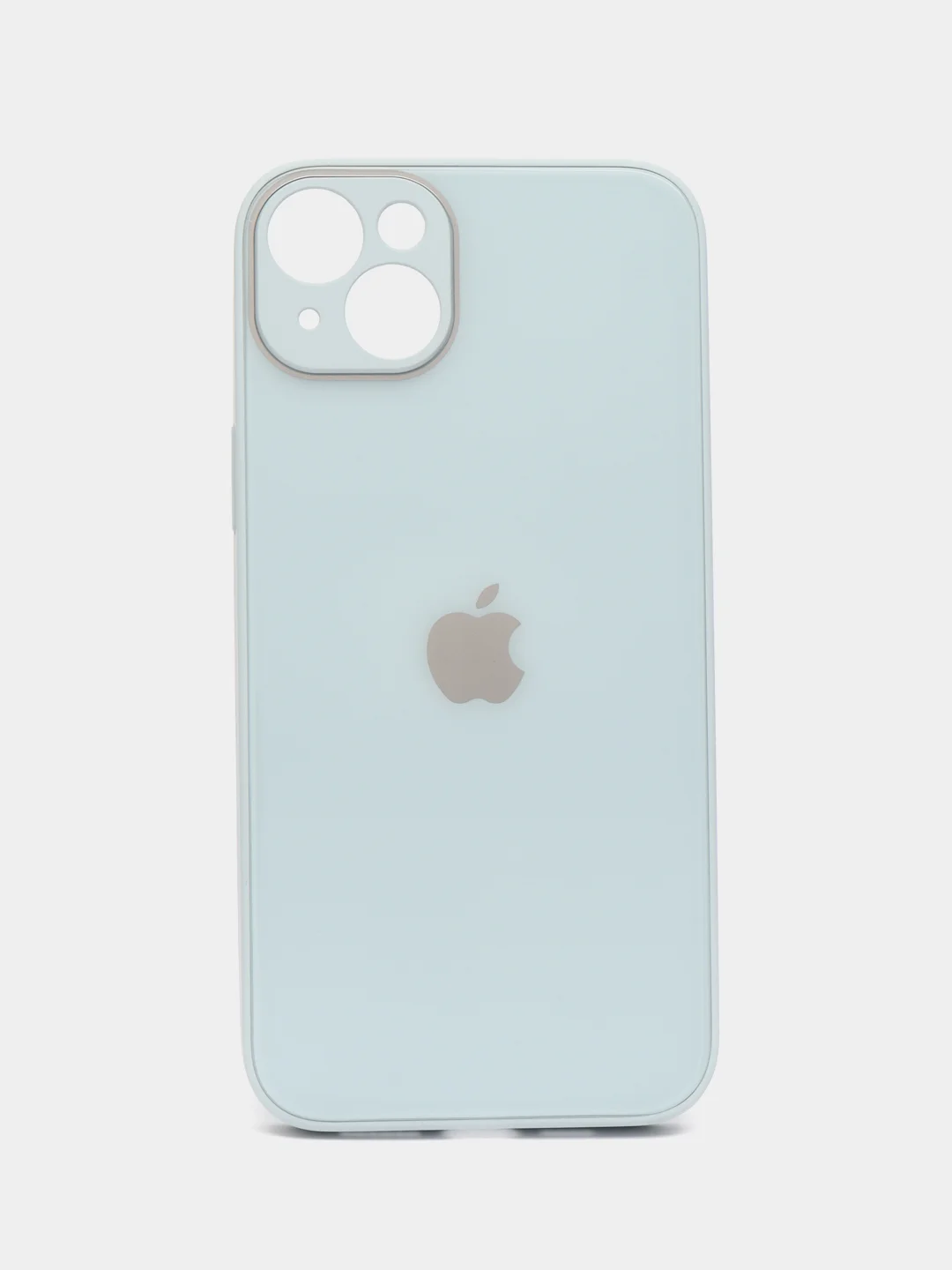 Голубой противоударный чехол со стеклянной панелью iPhone 7/8/SE/XR/XS/11/12/13/14/15/Plus/Pro/Max