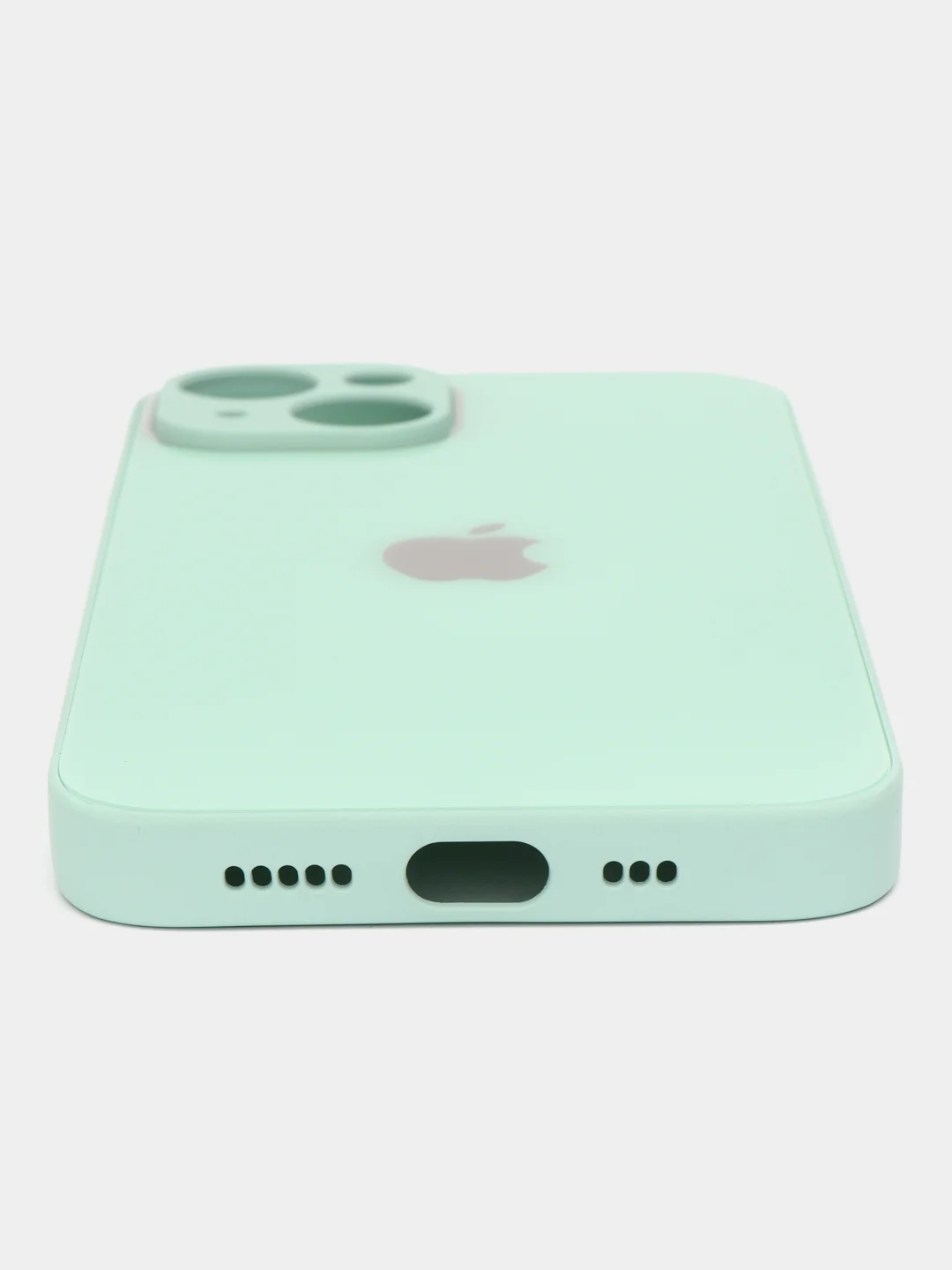 Мятный противоударный чехол со стеклянной панелью iPhone 7/8/SE/XR/XS/11/12/13/14/15/Plus/Pro/Max