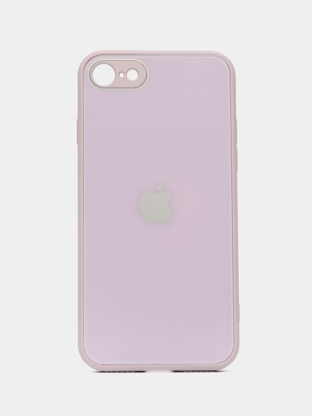 Сиреневый противоударный чехол со стеклянной панелью iPhone 7/8/SE/XR/XS/11/12/13/14/15/Plus/Pro/Max