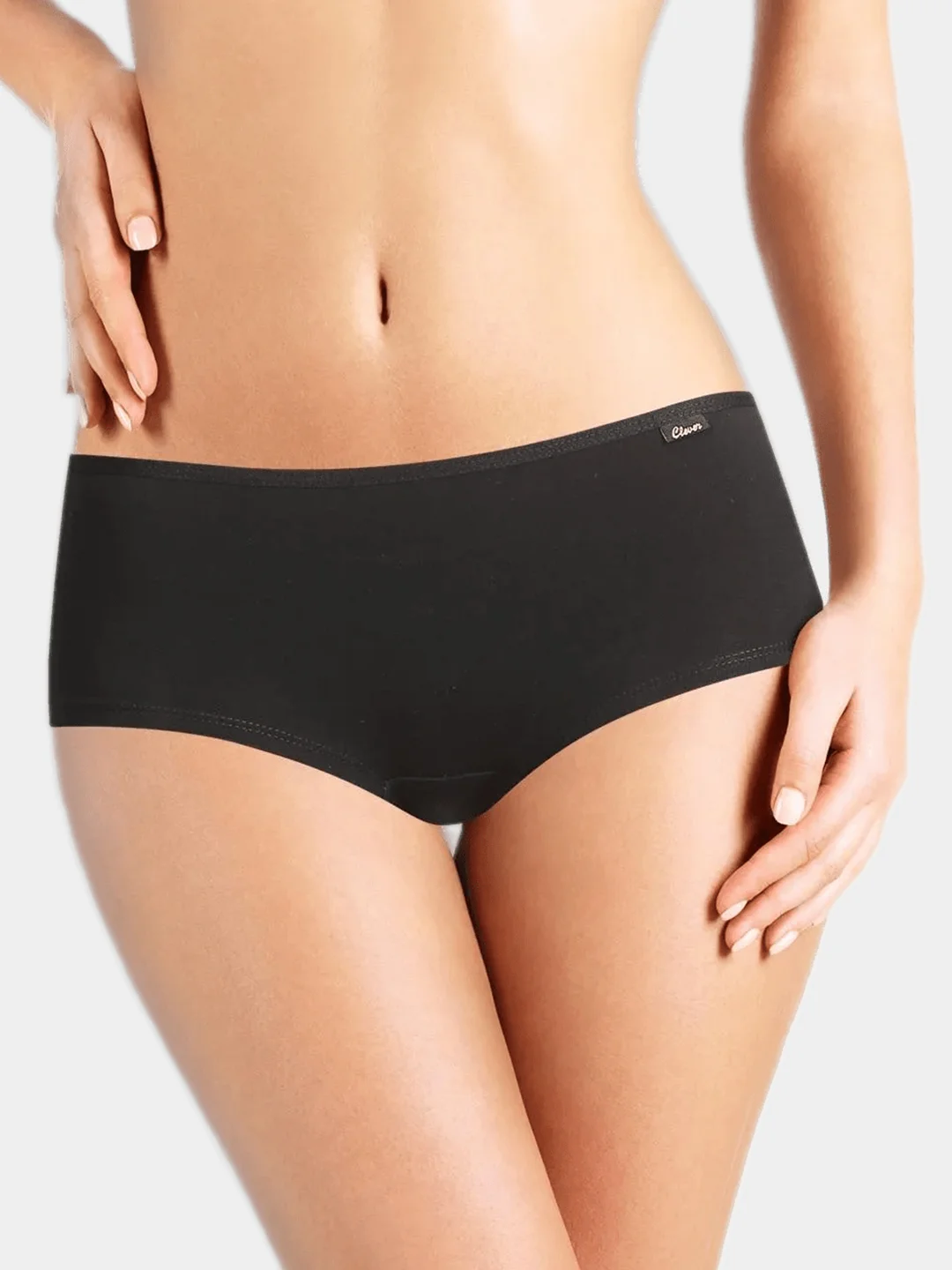 Черный трусы женские Clever Wear шорты хлопок нижнее белье клевер на каждый день слипы бикини