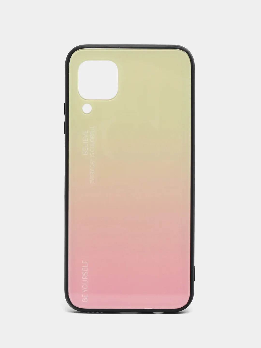 Желтый чехол градиент на Huawei P40 Lite с закаленным стеклом mobios