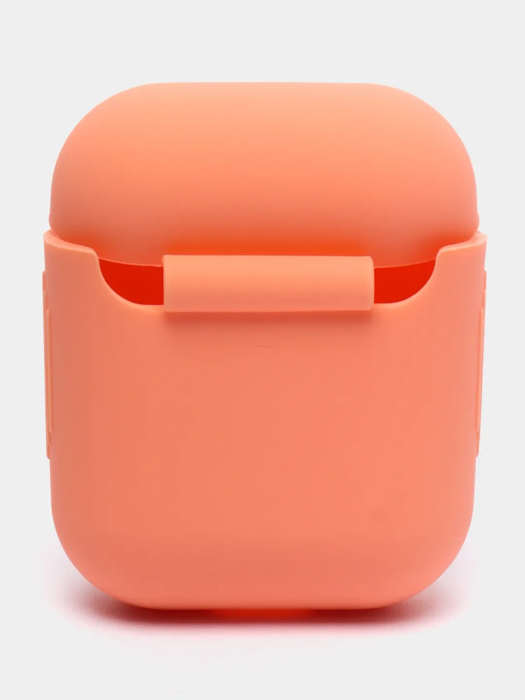Кораллово-розовый силиконовый чехол для наушников Airpods 1 и 2