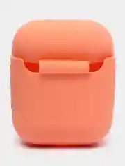 Кораллово-розовый силиконовый чехол для наушников Airpods 1 и 2